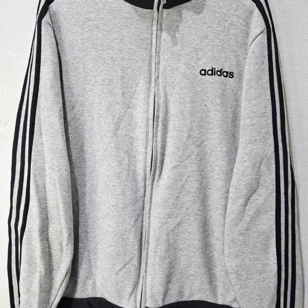 [BUNJANG] Adidas Cotton Track Top Jacket Zip-up Grey/Black XL / 아디다스 코튼 그레이블랙 트랙탑 져지집업 105/XL