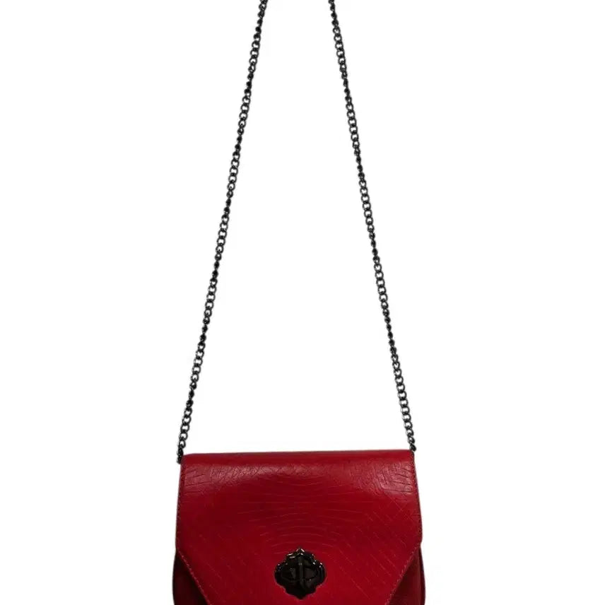 [BUNJANG] Oryany Chain Crossbody Bag Leather Red / 오야니 체인크로스백 (택포)