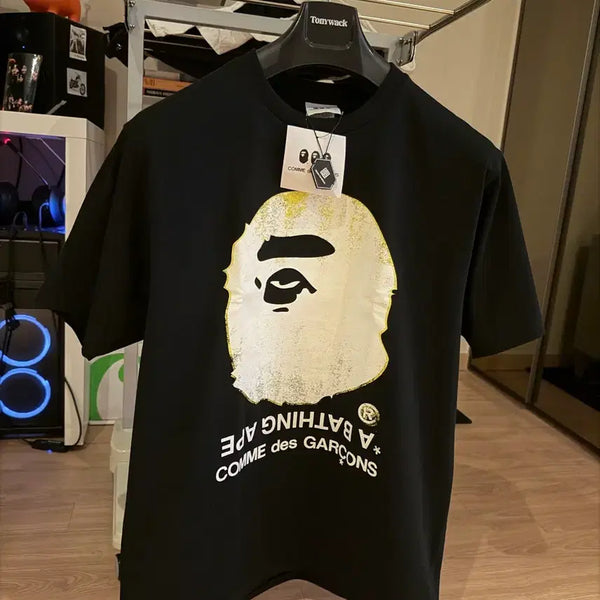 [BUNJANG] A Bathing Ape x Comme des Garçons Collaboration Graphic T-Shirt Black / 베이프 꼼데가르송 반팔 티셔츠 블랙
