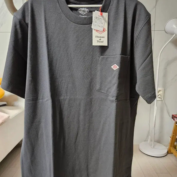 [BUNJANG] DANTON Charcoal Pocket T-Shirt / DANTON 단톤 포켓 티셔츠 차콜