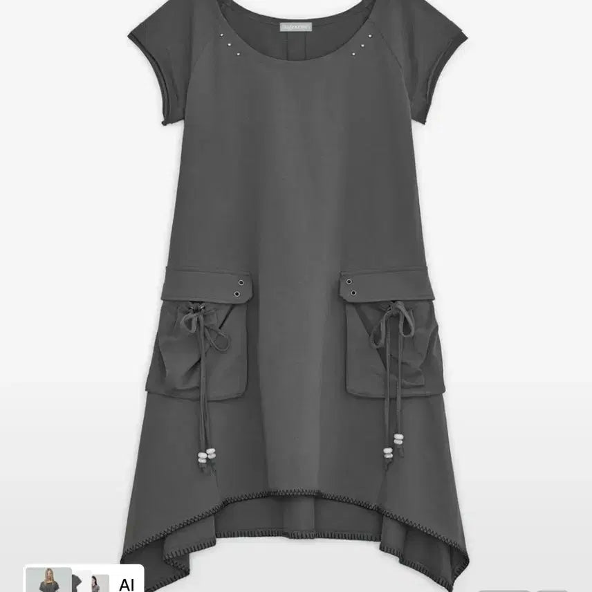 [BUNJANG] Hug Your Skin Pigment Cotton Dress Charcoal / 허그유어스킨 피그먼트 코튼 원피스 차콜 (새상품)