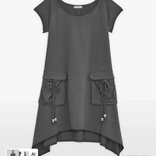 [BUNJANG] Hug Your Skin Pigment Cotton Dress Charcoal / 허그유어스킨 피그먼트 코튼 원피스 차콜 (새상품)