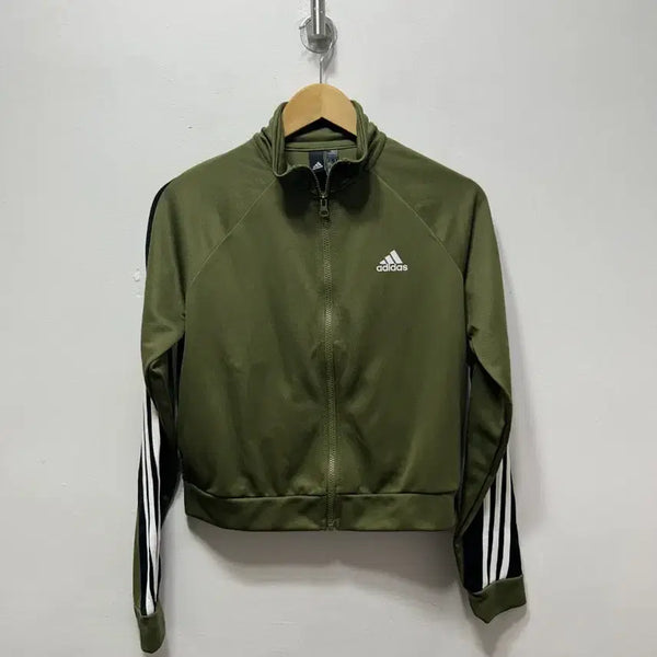 [BUNJANG] Adidas 3-Stripes Track Top Khaki Zip-Up M / 아디다스 삼선 트랙탑 카키색 집업 M