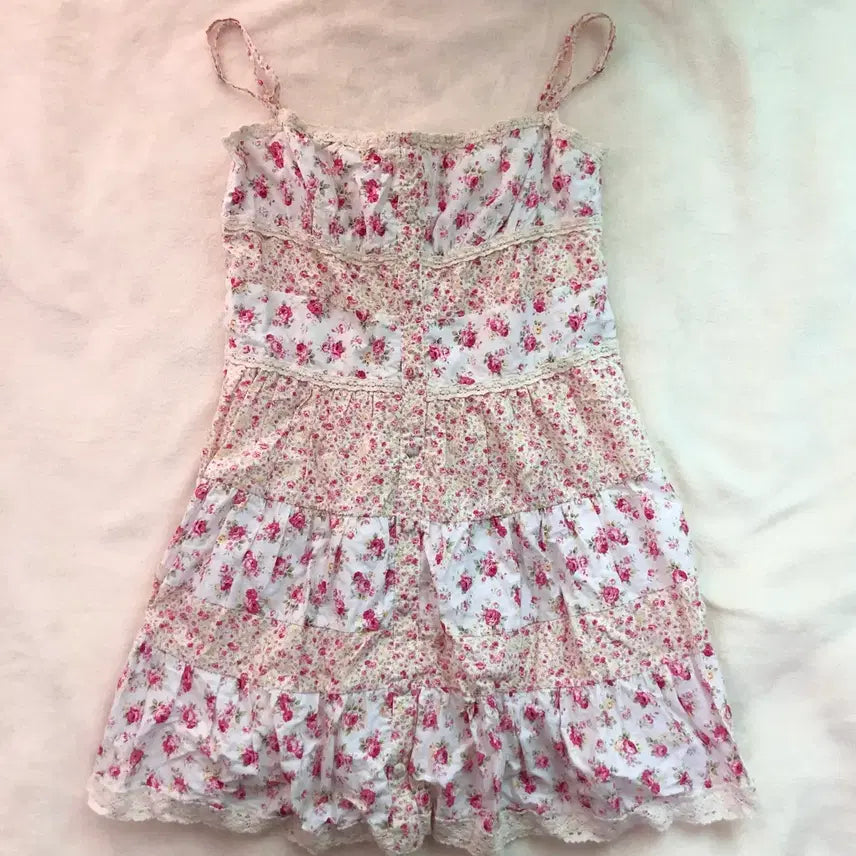[BUNJANG] Lizlisa Floral Tiered Dress / 리즈리사 캉캉 플로럴 원피스/빈티지 잔꽃 빈티지 히메갸루 페어리 히메카지
