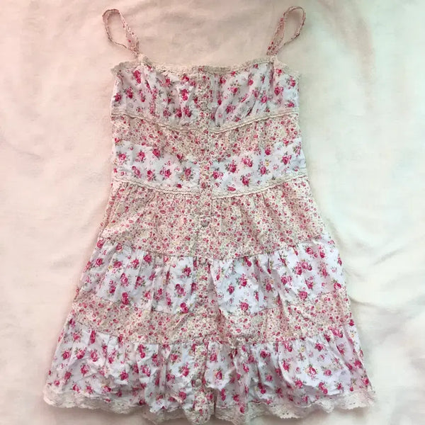 [BUNJANG] Lizlisa Floral Tiered Dress / 리즈리사 캉캉 플로럴 원피스/빈티지 잔꽃 빈티지 히메갸루 페어리 히메카지