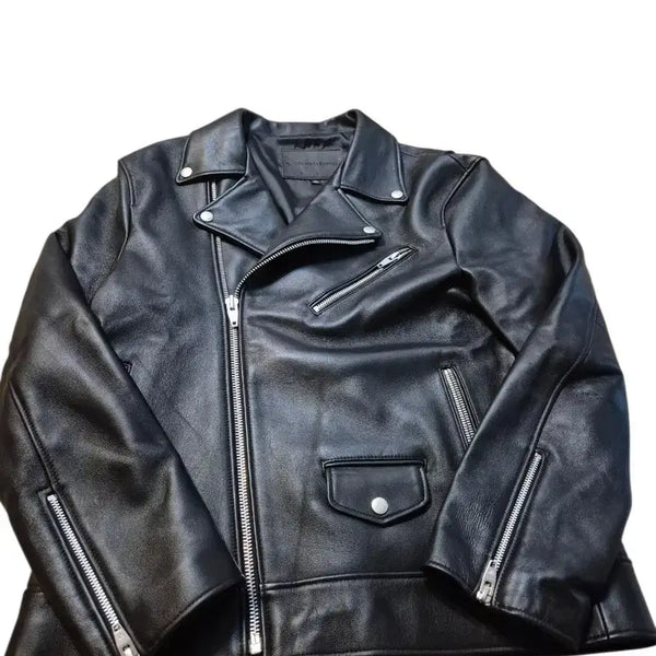 [BUNJANG] Sperone Black Lambskin Rider Jacket / 스페로네 블랙 양가죽 라이더 자켓