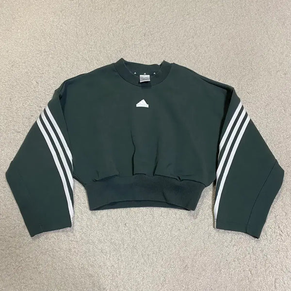 [BUNJANG] Adidas Three Stripes Crop Sweatshirt XS / 아디다스 삼선 크롭 맨투맨 xs