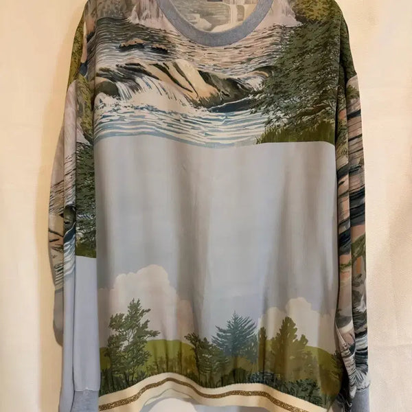 [BUNJANG] Stella McCartney Women's Long Sleeve Unique Pattern Rayon Top / 스텔라매카트니 티셔츠