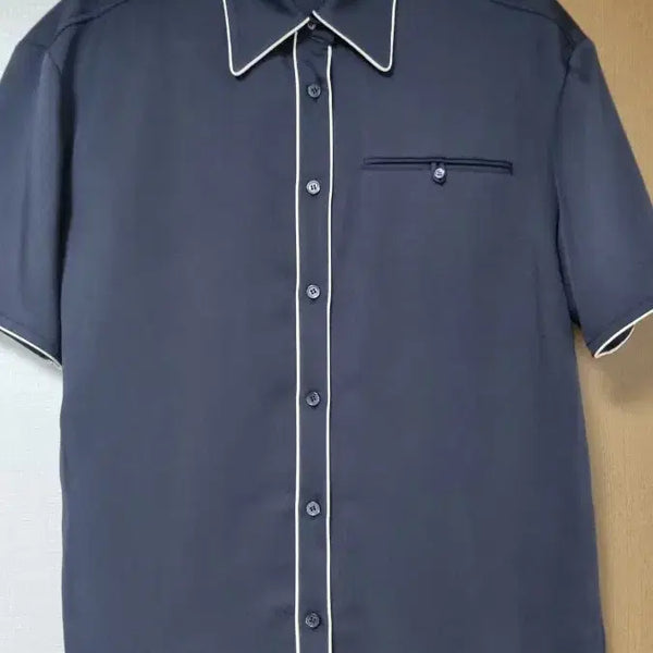 [BUNJANG] ORR Shirt Navy White Color Block Small / 오르셔츠 새옷 스몰