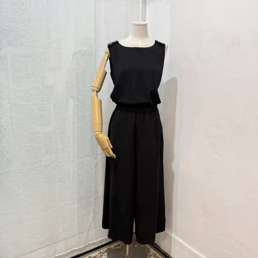 [BUNJANG] JESSINY Black Bustier Sleeveless Jumpsuit Dress with Slit / JESSINY 블랙 뷔스티에 나시 점프수트 원피스 슬릿 4568