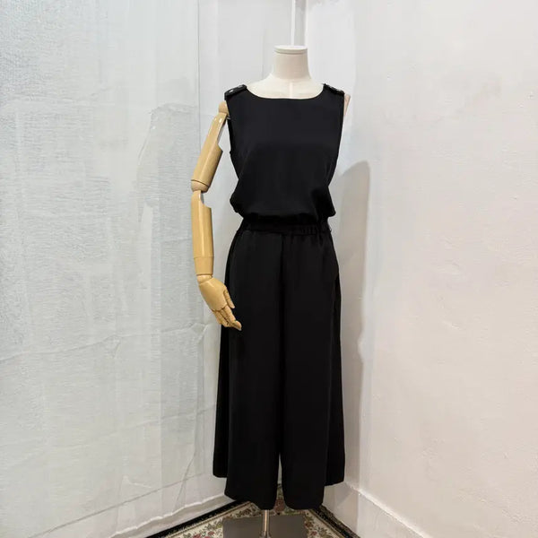 [BUNJANG] JESSINY Black Bustier Sleeveless Jumpsuit Dress with Slit / JESSINY 블랙 뷔스티에 나시 점프수트 원피스 슬릿 4568