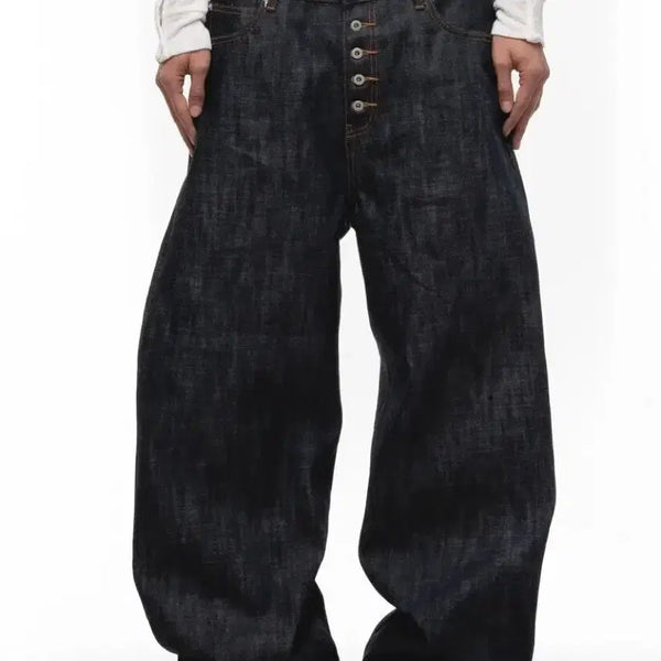 [BUNJANG] Noface Studio Japanese Loose Fit Denim Pants / M) 노페이스 스튜디오 재패니즈 루즈핏 데님 펜츠