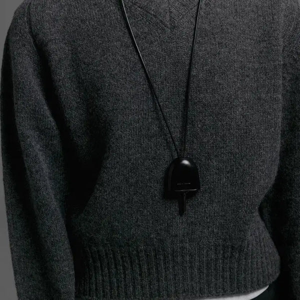 [BUNJANG] Urbanic30 Ricki V-Neck Knit (Charcoal) / 얼바닉30 릭비 브이넥니트(차콜)