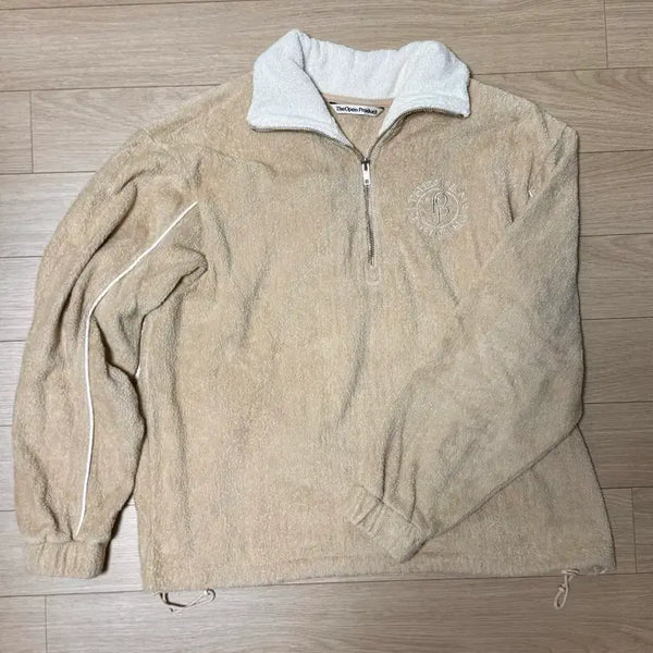 [BUNJANG] TheOpen Product Towel Half Zip-Up Beige / 더오픈프로덕트 타올 하프집업