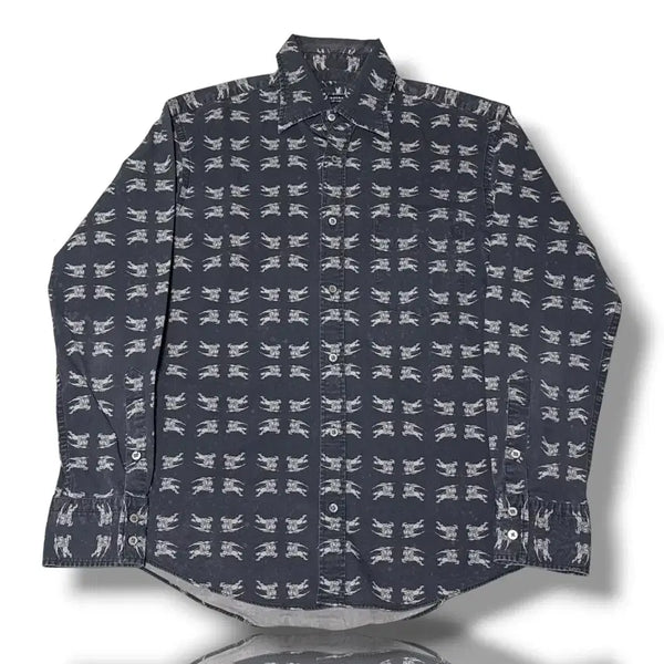 [BUNJANG] Burberry M Black Label Knight Logo Shirt / 버버리 M 블랙라벨 나이트 로고 셔츠