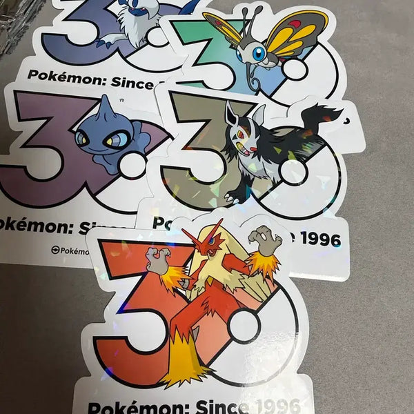 [BUNJANG] Pokemon 30th Anniversary Limited Edition Sticker Set / 앱솔 다크펫 번치코 한정판 포켓몬 30주년 팝업 로고스티커 스티커5종