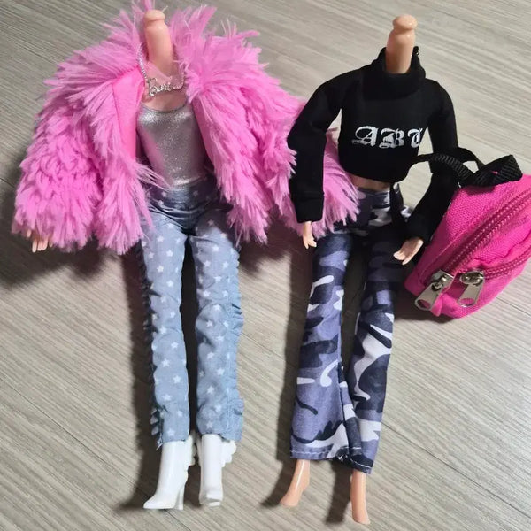 [BUNJANG] Articulated Doll Body & Outfit Bundle Set (Compatible) / 가동성 좋은 관절 인형 바디 & 의상 2세트 일괄 (호환품)