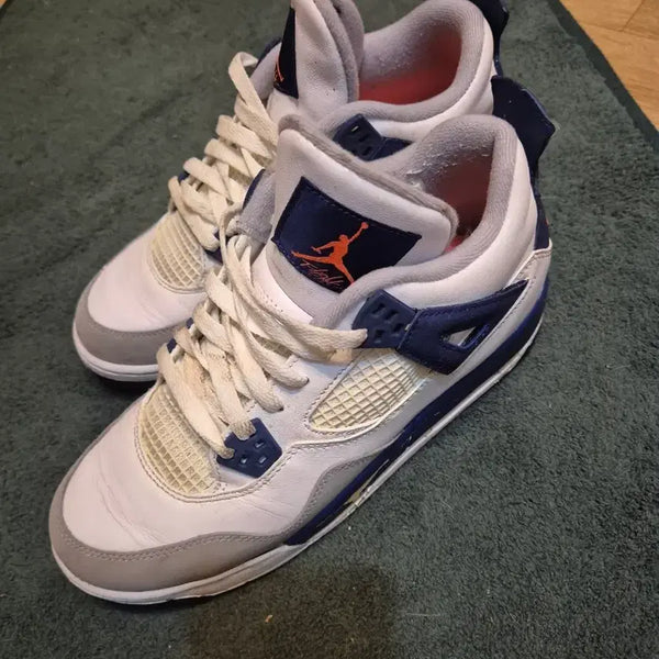 [BUNJANG] Air Jordan 4 White Navy Basketball Shoes / 조던4 화이트 네이비 농구화