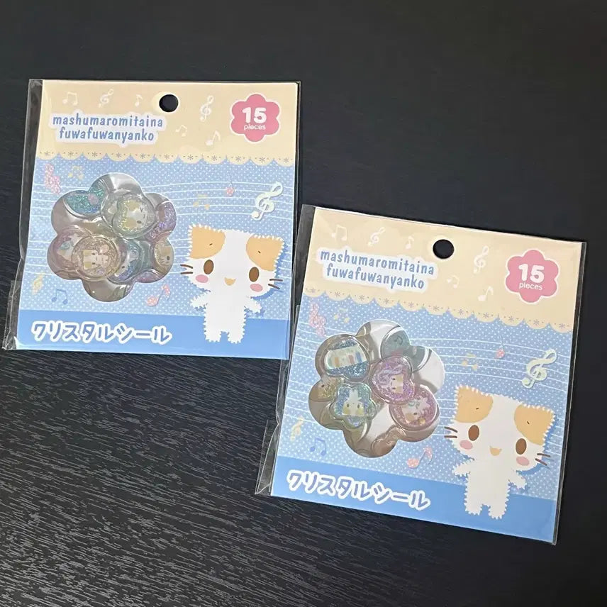 [BUNJANG] Sanrio Marshmallow Glass Bead Sticker Flake Sticker / 산리오 마슈마로 오하지키 플레이크 씰 스티커 유리알 스티커
