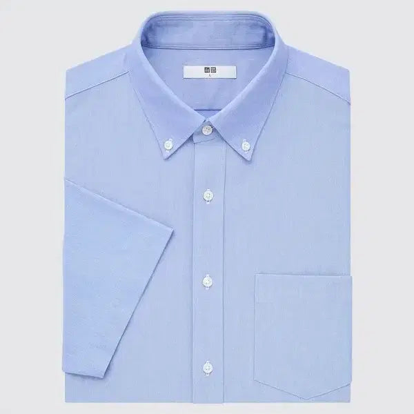[BUNJANG] Uniqlo Men's Short Sleeve Shirt Blue M / 유니클로 반팔 셔츠 블루 M