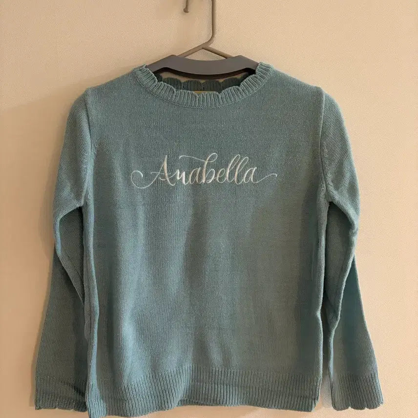 [BUNJANG] Sky Blue Annabella Embroidery Knit / 하늘색 니트