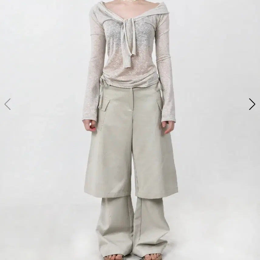 [BUNJANG] Ounse Double Drop Morph Pants Beige / 오운서 Double drop Morph Pants 더블 드롭 모프 팬츠
