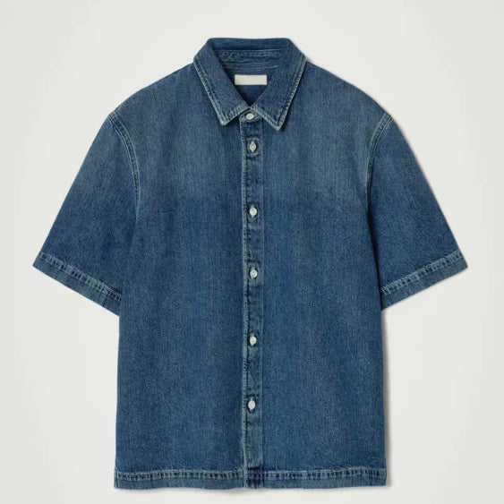 [BUNJANG] COS Lightweight Short-Sleeved Denim Shirt Blue / Cos 데님셔츠