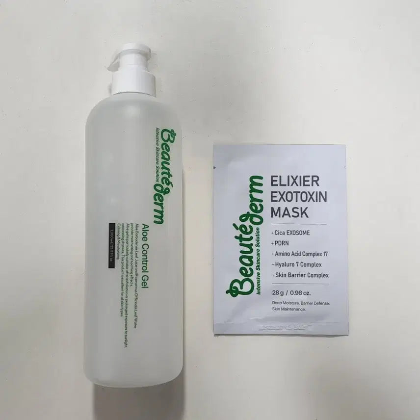 [BUNJANG] BeauteDerm Aloe Control Gel 1000ml + Elixir Exotoxin Mask 1 Sheet / [무배] 보떼덤 알로에 컨트롤 젤 1000ml+팩1매
