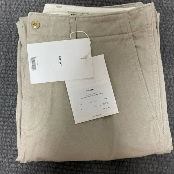 [BUNJANG] BROWN'S BEACH JACKET Officer Chino Pants Light Beige / [3, 택달린 새상품] 23시즌 포터리 오피서 치노 팬츠 라이트베이지