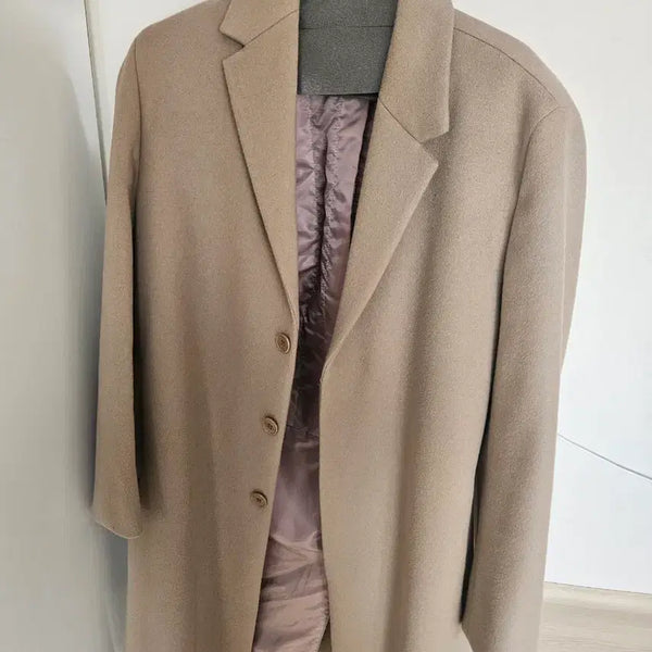 [BUNJANG] Premier Pure Cashmere Hidden Single Coat [Mocha Beige] / 프리미어 퓨어 캐시미어 히든 싱글 코트 [MOCHA BEIGE]