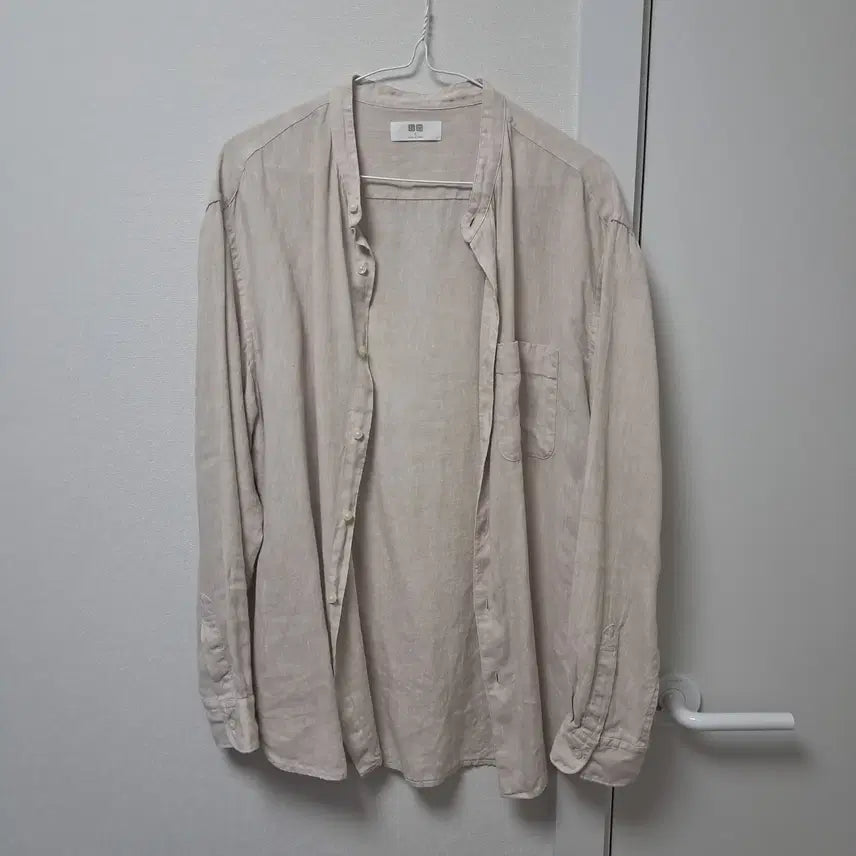 [BUNJANG] Uniqlo Linen Henley Neck Shirt / 유니클로 헨리넥 린넨셔츠