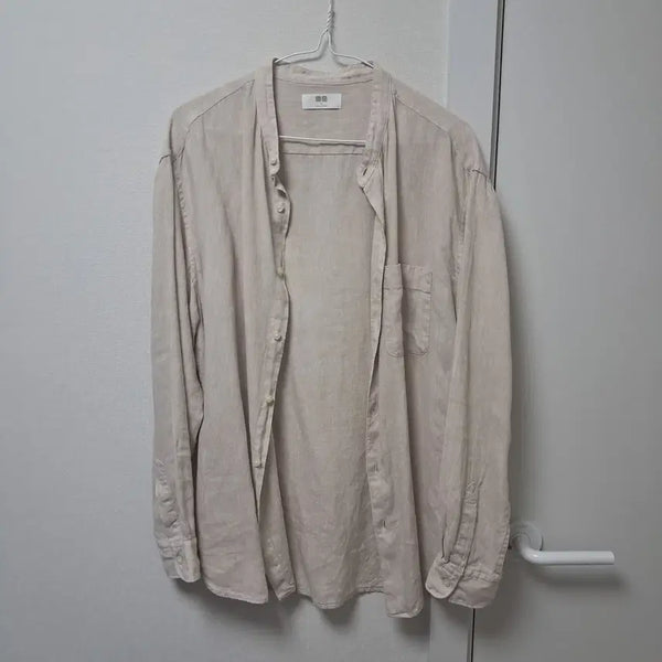 [BUNJANG] Uniqlo Linen Henley Neck Shirt / 유니클로 헨리넥 린넨셔츠