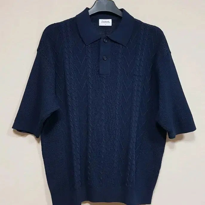 [BUNJANG] Covernat Cool Cable Short-Sleeve Knit Polo T-Shirt / 커버낫 남성 쿨 케이블 반팔 니트 폴로티