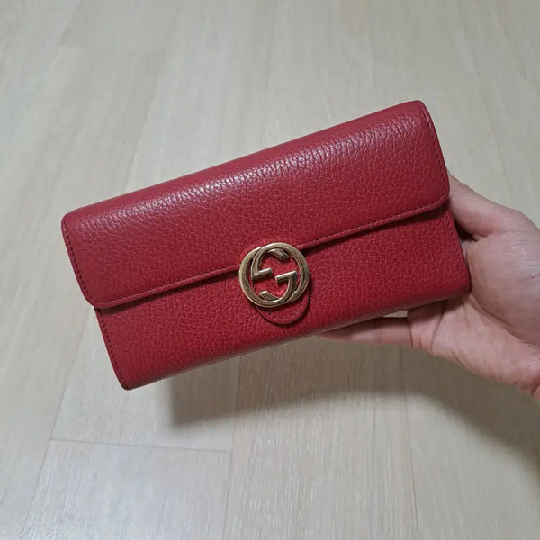 [BUNJANG] Gucci Interlocking GG Long Wallet Red / [100%/정품] 구찌 인터로킹 GG 장지갑 레드