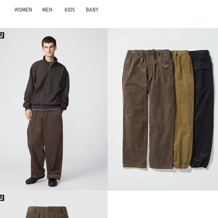 [BUNJANG] Uniqlo Corduroy Utility Pants L Brown / 유니클로 코듀로이 유틸리티팬츠 L사이즈 거의 새상품 판매합니다.