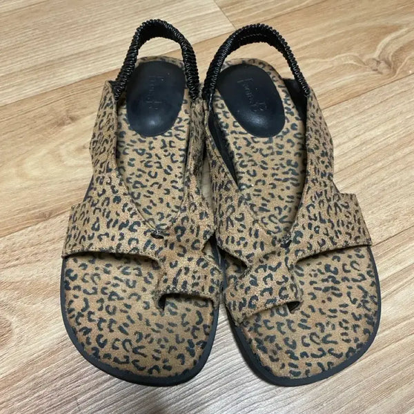 [BUNJANG] From.B Leopard Pattern Flat Sandals / from.B 레오파드 패턴 여성 샌들 슬리퍼