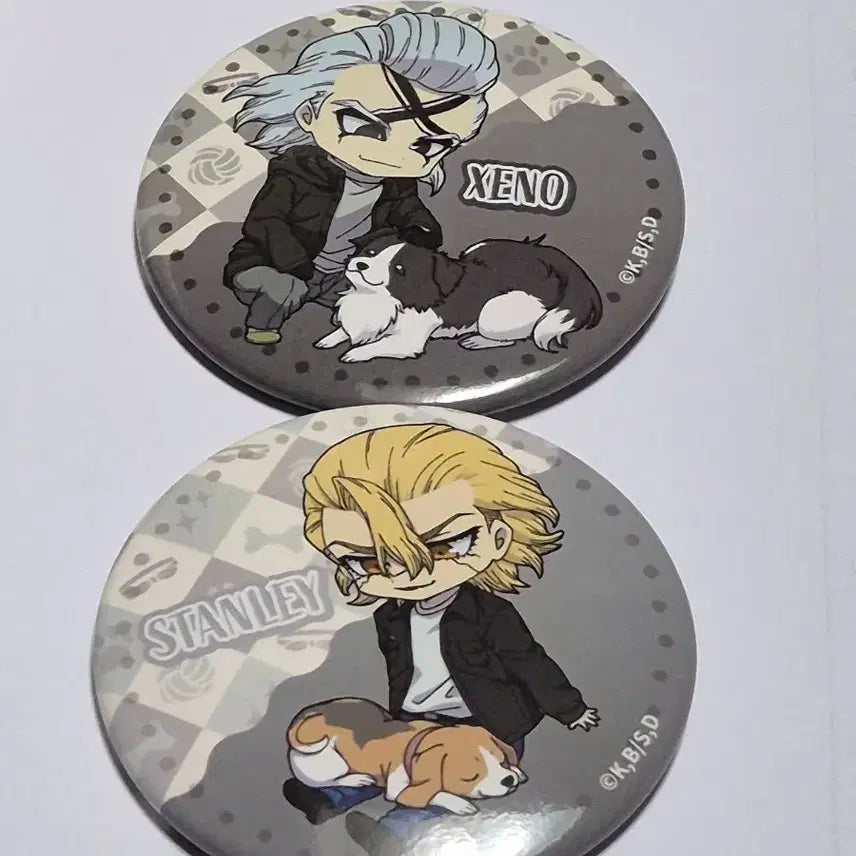 [BUNJANG] Dr. STONE Senku Ishigami & Ryusui Nanami "With Dog" Can Badge Set / 닥터스톤 제노 스탠리 개와 함께 캔뱃지 세트