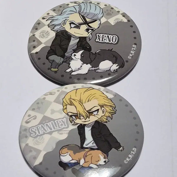 [BUNJANG] Dr. STONE Senku Ishigami & Ryusui Nanami "With Dog" Can Badge Set / 닥터스톤 제노 스탠리 개와 함께 캔뱃지 세트