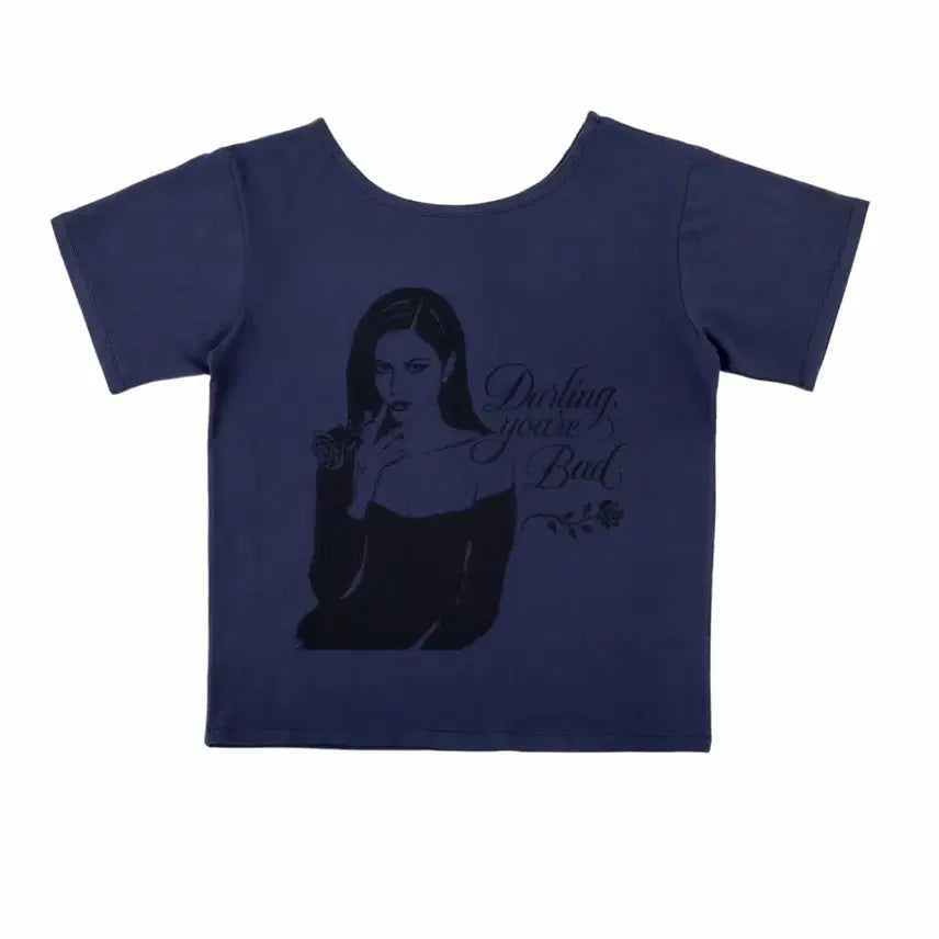 [BUNJANG] DARLING YOUR BAD Smoking Rose T-Shirt Navy / 달링유어배드 SMOKING ROSE TEE #NAVY