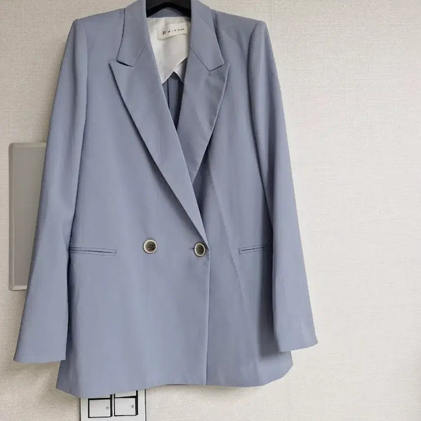 [BUNJANG] It Michaa Double Button Blue Jacket / 잇미샤 it MICHAA 더블 버튼 블루 자켓