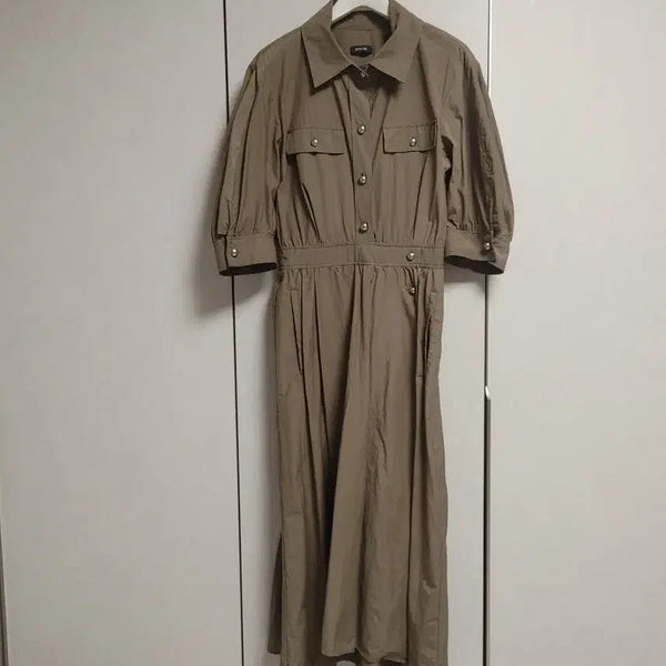 [BUNJANG] System Long Dress Khaki Brown / 한섬 시스템 롱원피스