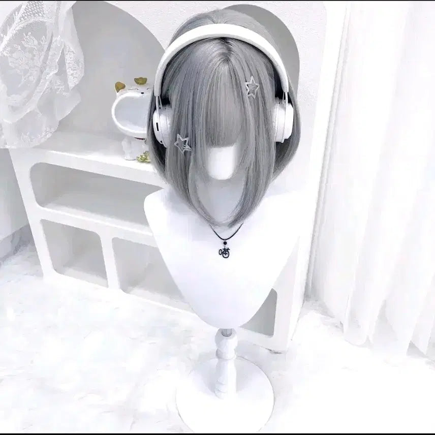 [BUNJANG] Short Bob Silver Cosplay Wig / 단발 은색 가발 코스프레