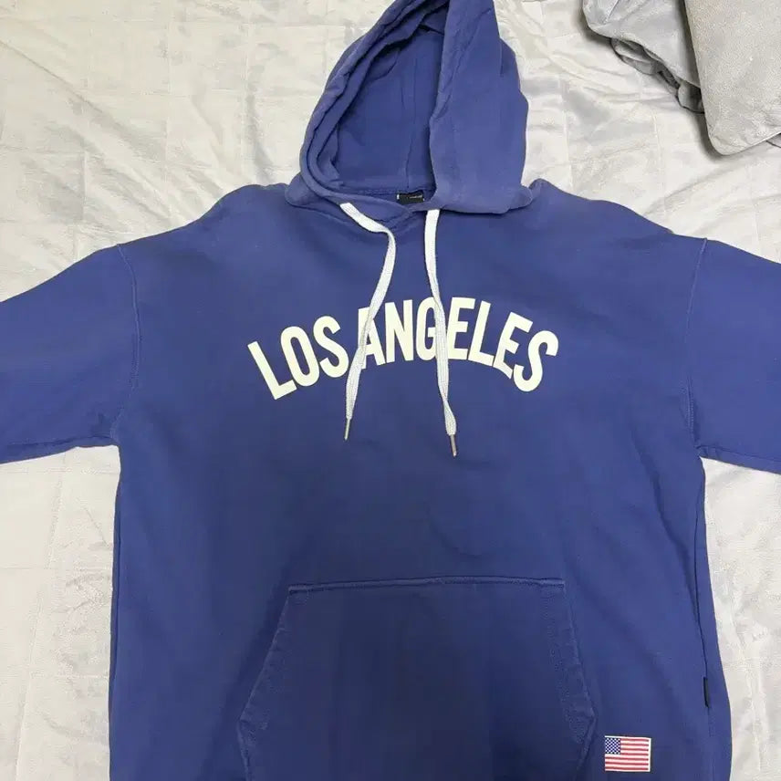 [BUNJANG] LA Los Angeles Blue Hoodie (One Size Fits All) / 블루 LA 로스앤젤레스 후드티 (프리사이즈