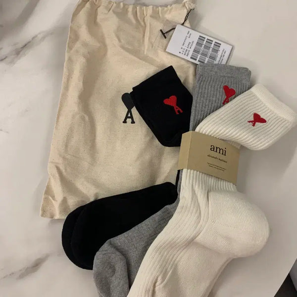 [BUNJANG] AMI Heart Logo Socks Set (L) / 아미 하트 로고 양말 세트 L (개당) 새상품