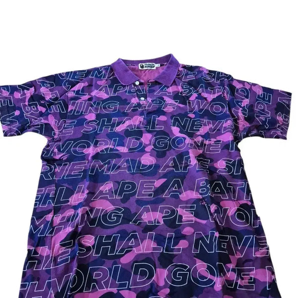 [BUNJANG] A Bathing Ape Purple Camo Polo Shirt / A Bathing Ape 퍼플 카모 폴로티
