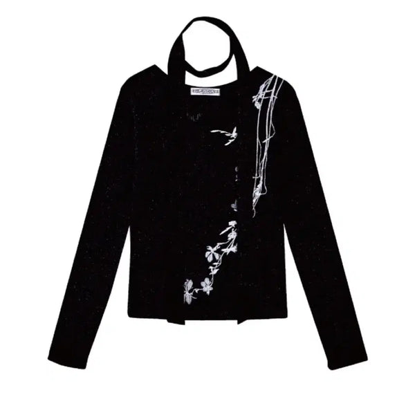 [BUNJANG] Fragfarm Butterfly Butterfly Scarf Long Sleeve T-shirt / 프레그팜 나비바늘꽃 스카프 롱슬리브 티셔츠