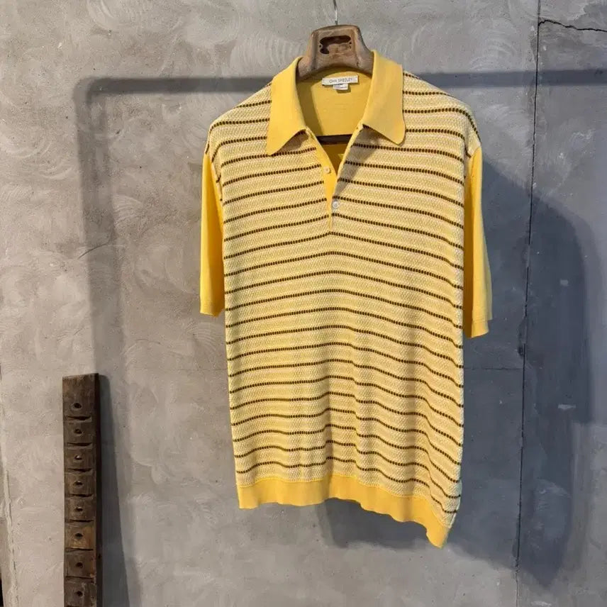 [BUNJANG] John Smedley Sea Island Cotton Polo Knit Mustard Yellow Men's 105 / 존스메들리 폴로니트 남성105
