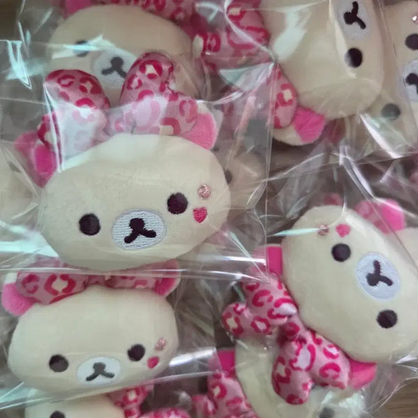 [BUNJANG] San-X Korilakkuma Full Series Plush Badge Pink Leopard / 산엑스 코리락쿠마 가득 시리즈 인형 뱃지 - 핑크 호피