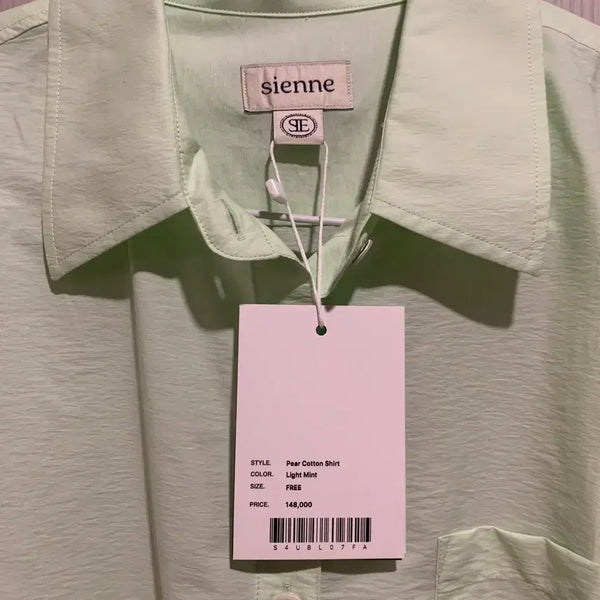 [BUNJANG] Sienne Fair Cotton Shirt Light Mint Free Size / sienne 페어 코튼 셔츠 라이트 민트 FREE 새상품