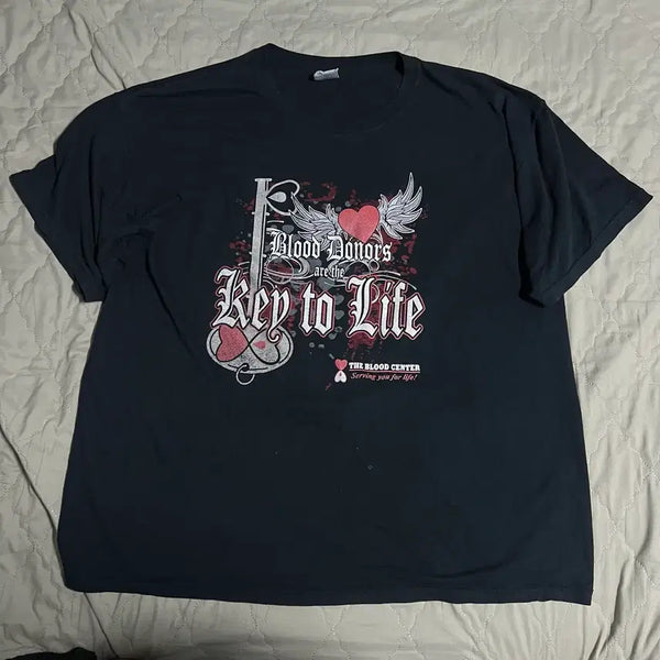 [BUNJANG] Gildan Bad to Life Graphic Print Vintage T-Shirt XL Black / 길단 배드 투 라이프 반팔 XL 프린팅 빈티지 반팔티 블랙